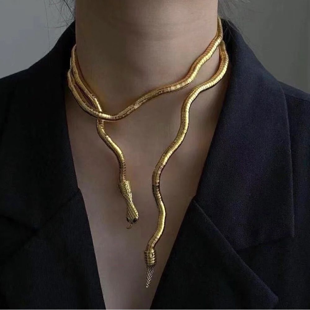 Anthropologie Gold Snake Necklace